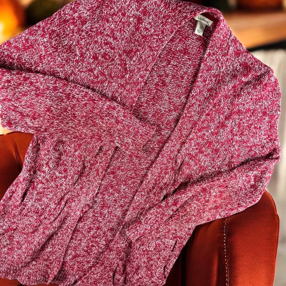 Vintage LL Bean Cardigan Sweater Women XS Marled‎ Cozy Boho Distressed Cottage